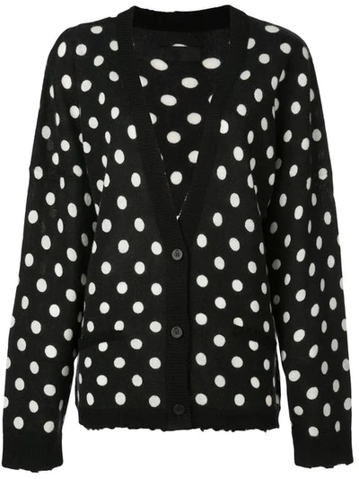 Rta Polka Dot Print Cardigan In Black