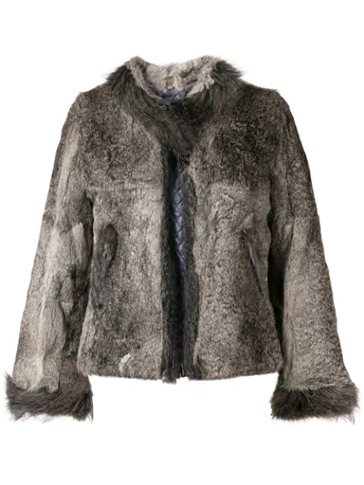 Pre-owned A.n.g.e.l.o. Vintage Cult Fur Jacket In Grey