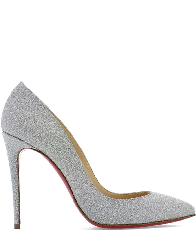 Christian Louboutin Pigalle Follies Glitter Sunset Red Sole Pumps In Silver