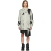 RICK OWENS RICK OWENS OFF-WHITE AND BLACK CUT-OUT BOMBER JACKET