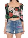 DOLCE & GABBANA DOLCE & GABBANA FLORAL PRINT CROPPED TOP