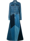 DIESEL BLACK GOLD DIESEL BLACK GOLD LONG PATCHWORK DENIM DRESS - 蓝色