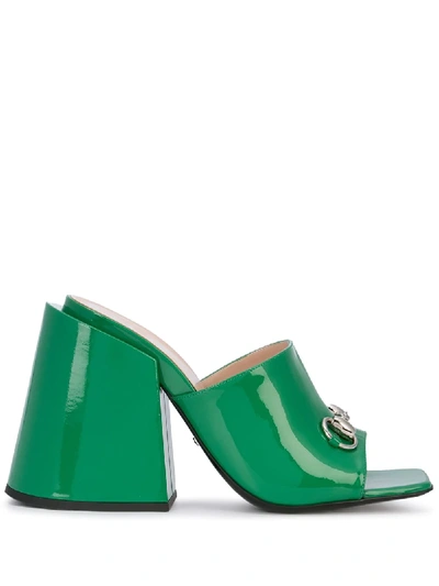 Gucci Lexi粗跟穆勒鞋 - 绿色 In Green