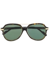 Cartier C Décor Oversized-frame Sunglasses In Brown
