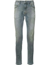Represent Distressed Skinny Jeans In Blue