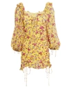 FOR LOVE & LEMONS Beaumont Floral Silk Mini Dress,CD1862-SP19-BEAUMONT-ONL