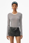 ALEXANDER WANG striped slub jersey tee