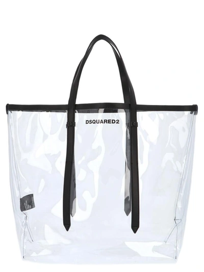 Dsquared2 Transparent Shopper Tote Bag In Multi