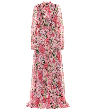 Giambattista Valli Floral Silk Maxi Dress In Pink