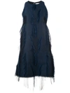 MARINA MOSCONE MARINA MOSCONE FRINGED LONG TANK TOP - BLUE