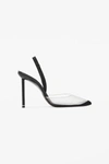 Alexander Wang Alix Mesh And Suede Slingback Pumps In Black
