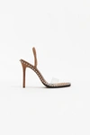 Alexander Wang Nova Studded Pvc & Suede Slingback Sandals In Clay