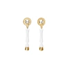 BURBERRY PALLADIUM AND GOLD-PLATED HOOF DROP EARRINGS