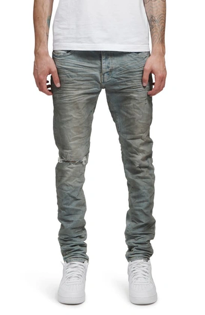 Purple Ripped Skinny Fit Jeans In Light Dirty Wax