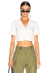 ALEXANDER WANG T T BY ALEXANDER WANG SNAPS SHORT SLEEVE TOP IN IVORY,TBBY-WS278