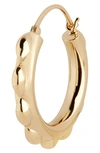 Maria Black Sunflower Hoop Earring In High Polished Gold