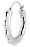Maria Black Sunflower Hoop Earring In High Polished Silver