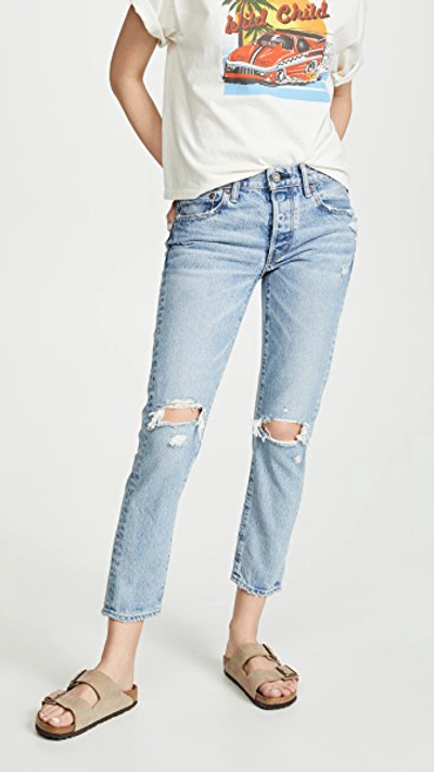 Moussy Vintage Mv Lawton Tapered Jeans In Blue