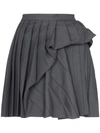 Y/PROJECT Y/PROJECT PLEATED RUCHED WOOL BLEND MINI SKIRT - 灰色