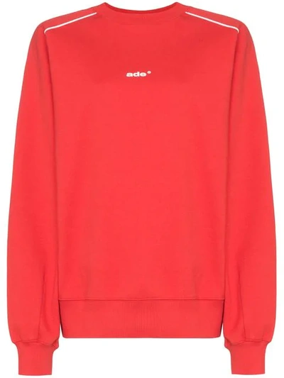 Ader Error Oversized Contrast Piping Sweatshirt - 红色 In Red