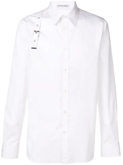 Alexander Mcqueen 扣环肩带细节衬衫 - 白色 In White