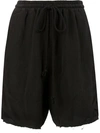 SONG FOR THE MUTE SONG FOR THE MUTE LOOSE FIT DRAWSTRING SHORTS - BLACK