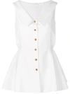 ADEAM ADEAM BUTTON-DOWN FLARED VEST - WHITE