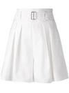 ADEAM ADEAM HIGH RISE WIDE PLEATED SHORTS - WHITE