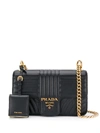 PRADA PRADA DIAGRAMME MEDIUM SHOULDER BAG - BLACK