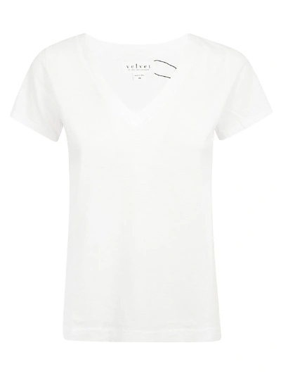 Velvet Cotton T-shirt In White