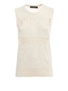 DOLCE & GABBANA LACE TRIMMED KNITTED TOP,10894248
