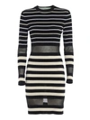 OFF-WHITE STRIPED MINI DRESS,10894191