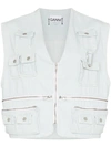 GANNI SAGAMORE COTTON-BLEND UTILITY GILET