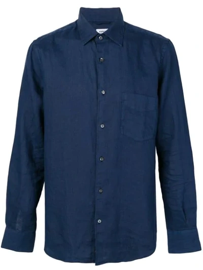 Aspesi Slim-fit Linen Shirt - 蓝色 In Blue