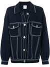 Barrie Stitch-detail Denim Jacket In Blue