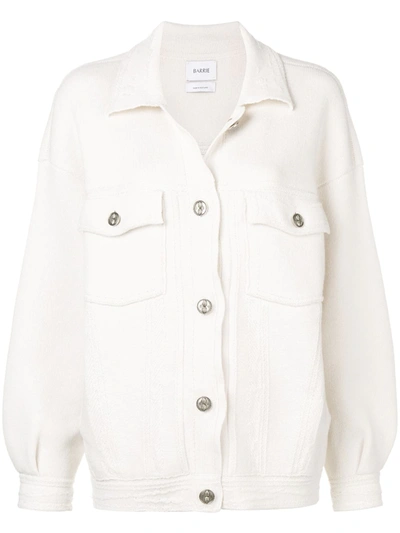 Barrie Womens Niveous Loose Cashmere And Cotton-blend Jacket Xs/s In White