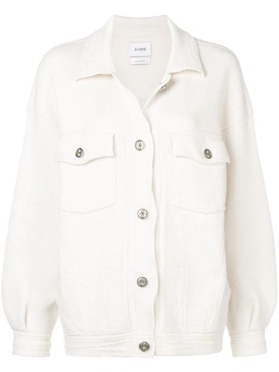 BARRIE CONTRAST-STITCHING DENIM-EFFECT JACKET