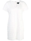 AIDAN MATTOX AIDAN MATTOX SEQUIN FRINGE T-SHIRT DRESS - 白色