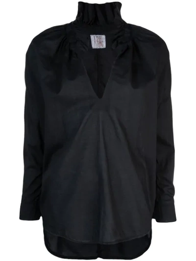 A Shirt Thing Ruffle Neck Shirt - 黑色 In Black