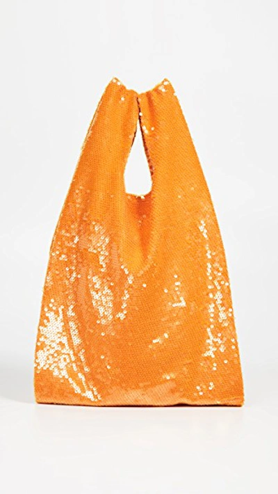 Ashish Sequin Shopper Bag In Orange Sorbet