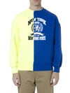 TOMMY HILFIGER BLUE YELLOW COLOR BLOCK EMBOIDERED SWEATSHIRT,10894931