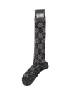 Gucci Long Gg Jacquard Cotton Blend Socks In Black Light Grey