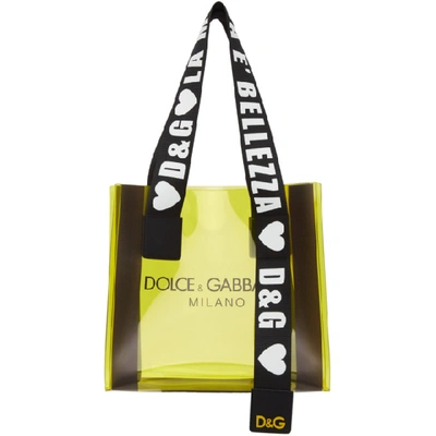 Dolce & Gabbana Dolce And Gabbana Yellow Pvc Street Shopping Tote In Hgy63 Yello