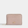 MICHAEL MICHAEL KORS Zipped Around Coin Card Case in Soft Pink Mercer Pebble Leather