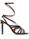 JACQUEMUS BLACK PISA STRAPPY LEATHER SANDALS