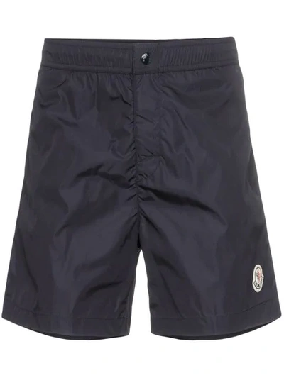 Moncler Logo Patch Swim Shorts - 蓝色 In Blue