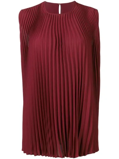 Valentino Pleated Top - 红色 In Red