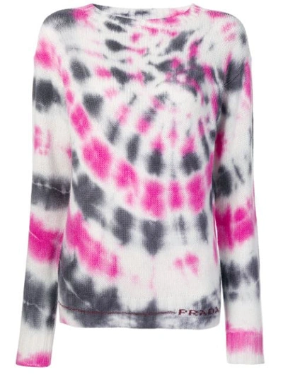 Prada Tie-dyed Wool And Cashmere-blend Sweater In Multicolour