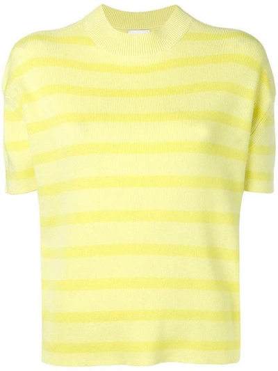 Barrie Striped Short-sleeve Jumper In Yellow