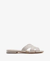 ANN TAYLOR VIRGINIA METALLIC LEATHER FLAT SANDALS,503633